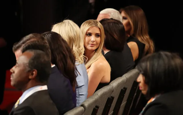 Ivanka Trump waits for the start of the third U.S. presidential debate at the Thomas & Mack Center on October 19, 2016 in Las Vegas, Nevada. Tonight is the final debate ahead of Election Day on November 8. (Photo by Drew Angerer/Getty Images)