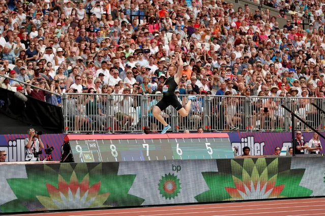 Britain' s Greg Rutherford competes in the Men' s long jump event during the anniversary games at the Queen Elizabeth stadium in London on July 22, 2018. (Photo by Andrew Boyers/Action Images via Reuters)