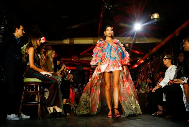 Models present creations during Peter Pilotto  catwalk show at London Fashion Week Women's in London, Britain September 16, 2018. (Photo by Henry Nicholls/Reuters)