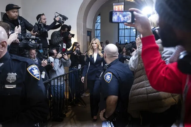 Ivanka Trump arrives at the courtroom during a civil fraud trial against former President Donald Trump at New York Supreme Court, Wednesday, November 8, 2023, in New York. (Photo by Yuki Iwamura/AP Photo)