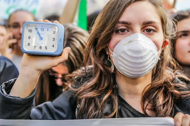 March of students for climate change in Turin, Italy on March 15, 2019. (Photo by Giulio Lapone/Sync/AGF/Rex Features/Shutterstock)