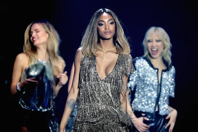 Model Jourdan Dunn appears on stage at the amfAR's 23rd Cinema Against AIDS Gala at Hotel du Cap-Eden-Roc on May 19, 2016 in Cap d'Antibes, France. (Photo by Andreas Rentz/Getty Images)