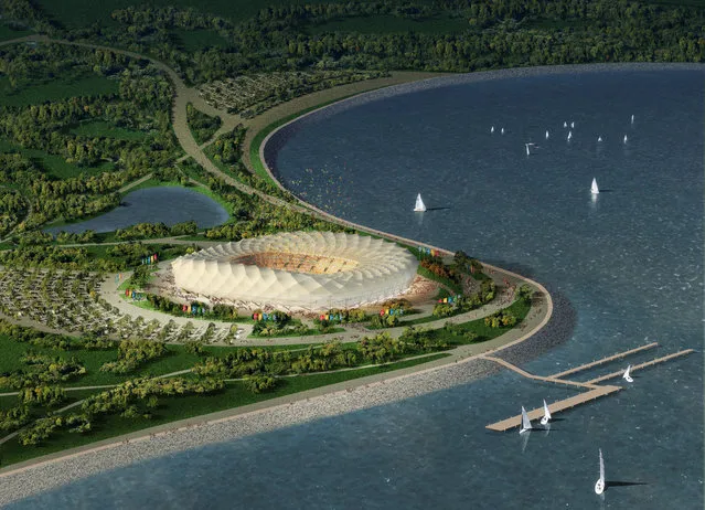 In this handout artists impression provided by the Russia 2018 Organising Commitee, the Krasnodar Stadium is shown as proposed and presented as part of the Russia 2018 World Cup bid, on September 29, 2011 in Russia. (Illustration by Russia 2018 via Getty Images)