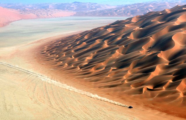 Toyota Gazoo Racing's Seth Quintero and Dennis Zenz in action during stage 11 of the Dakar Rally, on January 16, 2025. (Photo by Hamad I Mohammed/Reuters)
