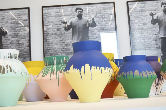 Chinese artist Ai Weiwei's “Colored Vases” are shown at the Perez Art Museum Miami, Florida, December 3, 2013 photo. (Photo by Zachary Fagenson/Reuters)