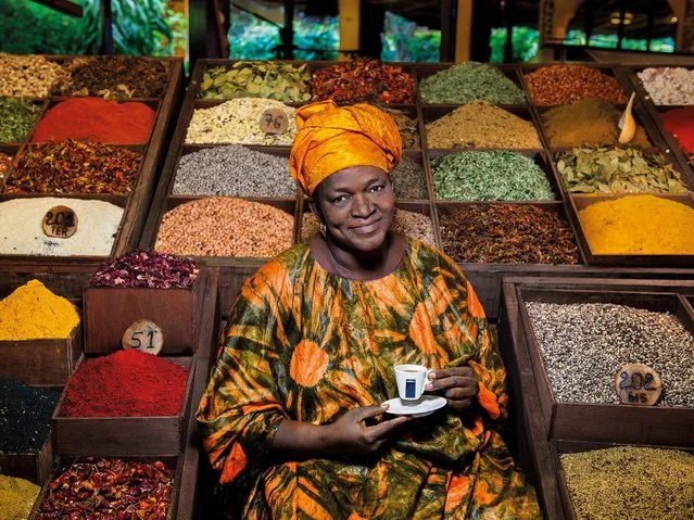 “Soul Ingredients”. Mayé Ndour, a chef and restaurant owner in Senegal, she is a champion of cereals and local products in general, which she selects with care to help the people who are close to her and add value to her work. (Photo by Steve McCurry/2015 Lavazza Calendar)