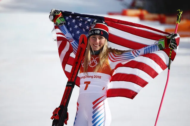 Gold medalist Mikaela Shiffrin of the United States celebrates after the Ladies' Giant Slalom on day six of the PyeongChang 2018 Winter Olympic Games at Yongpyong Alpine Centre on February 15, 2018 in Pyeongchang-gun, South Korea. (Photo by Ezra Shaw/Getty Images)
