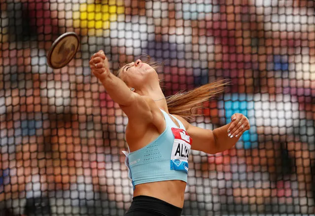 Valarie Allman of the U.S. in action during the Women's Discus Throw during the anniversary games at the Queen Elizabeth stadium in London on July 22, 2018. (Photo by Andrew Boyers/Action Images via Reuters)