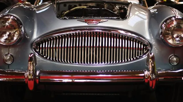 A detailed view of the headlights, front grill and bumper bar on a Austin Healey 3000 Mk2 BJ7 during the The 40th Antwerp Classic Salon run by SIHA Salons Automobiles and held at Antwerp EXPO Halls on March 3, 2017 in Antwerpen, Belgium. (Photo by Dean Mouhtaropoulos/Getty Images)