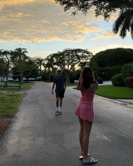 British actress Millie Bobby Brown and her fiancé in the first decade of May 2024 go for a sunset stroll. (Photo by milliebobbybrown/Instagram)