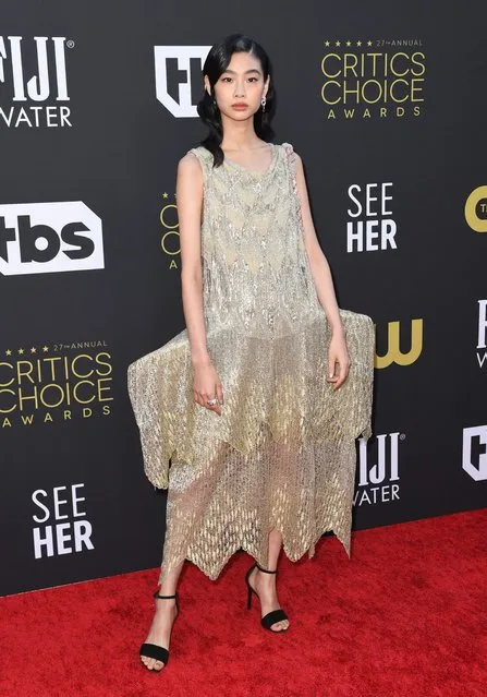 “Squid Game” star, South Korean actress Jung Hoyeon arrives for the 27th Annual Critics Choice Awards at the Fairmont Century Plaza hotel in Los Angeles, March 13, 2022. (Photo by Valerie Macon/AFP Photo)