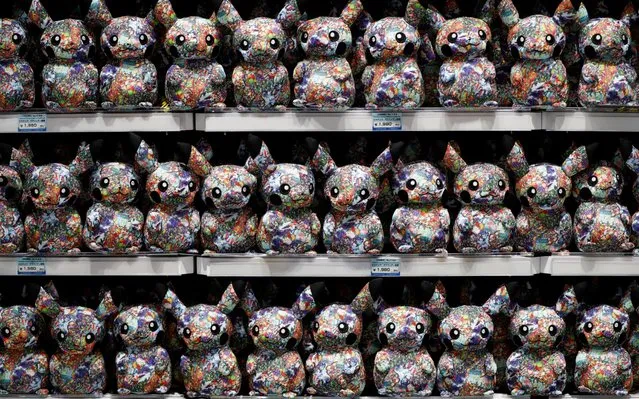 Limited graffiti version Pikachu are displayed at Pokemon Center Shibuya at at SHIBUYA PARCO, a department store and shopping mall complex, during a press preview in Tokyo, Japan on November 19, 2019. (Photo by Issei Kato/Reuters)