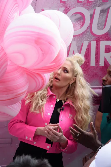 Erika Jayne Hosts “Find Your Swirl” Event at Sephora Union Square, NY on July 20, 2017. At one point during the interview, Erika had some trouble with balloons. (Photo by Janet Mayer/Splash News and Pictures)