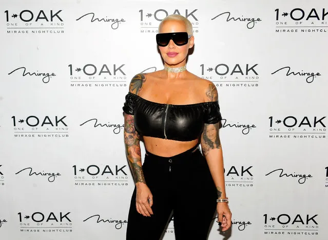 Model/actress Amber Rose arrives at 1 OAK Nightclub at the Mirage Hotel & Casino on July 17, 2016 in Las Vegas, Nevada. (Photo by Steven Lawton/Getty Images)