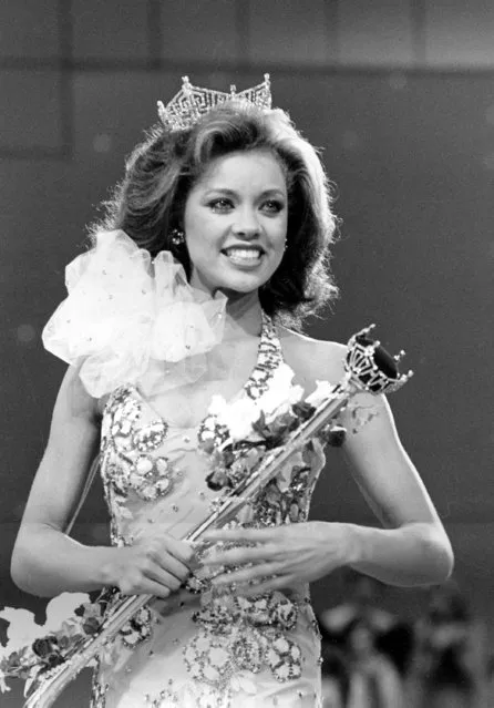In this September 17, 1983 file photo, Miss New York Vanessa Williams appears during her coronation walk after she was crowned Miss America 1984 at the Miss America Pageant in Atlantic City, N.J. The Miss America Organization, Dick Clark Productions and the ABC television network announced Tuesday, September 8, 2015, that they are bringing back the actress and singer to serve as head judge for the 2016 competition. (Photo by Jack Kanthal/AP Photo)