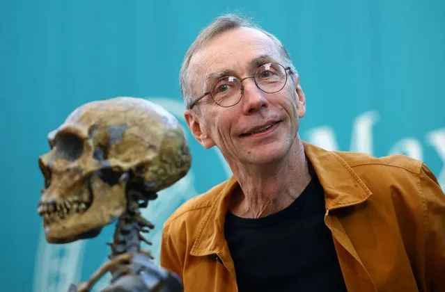 Swedish geneticist Svante Paabo, who won the 2022 Nobel Prize in Physiology or Medicine for discoveries that underpin our understanding of how modern day humans evolved from extinct ancestors, attends a news conference at the Max-Planck Institute for evolutionary anthropology in Leipzig, Germany on October 3, 2022. (Photo by Lisi Niesner/Reuters)