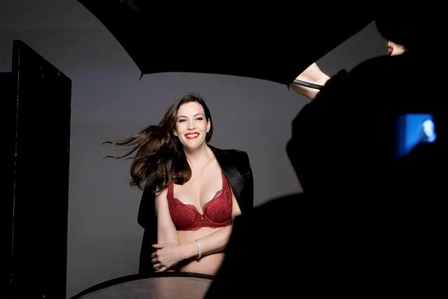 Actress Liv Tyler, 40, stripped in shots for the Triumph Essence's Autumn/Winter 2017 campaign in November, 2017. The Essence line is Triumph’s premium offering, with this season taking on the theme of “opulent Art Nouveau”, featuring designs in velvet embellished mesh, Leavers lace and silk satin. (Photo by Rankin/The Mega Agency)