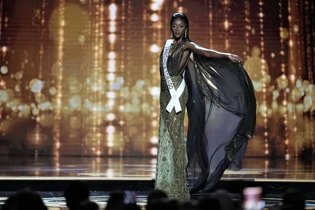 Miss Trinidad and Tobago Tya Jané Ramey takes part in the evening gown competition during the preliminary round of the 71st Miss Universe Beauty Pageant, in New Orleans on Wednesday, January 11, 2023. (Photo by Gerald Herbert/AP Photo)