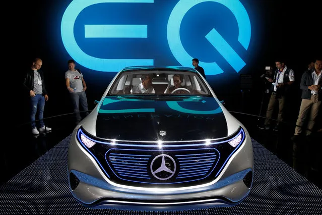 The Mercedes EQ concept car is displayed on media day at the Paris auto show, in Paris, France, September 30, 2016. (Photo by Benoit Tessier/Reuters)