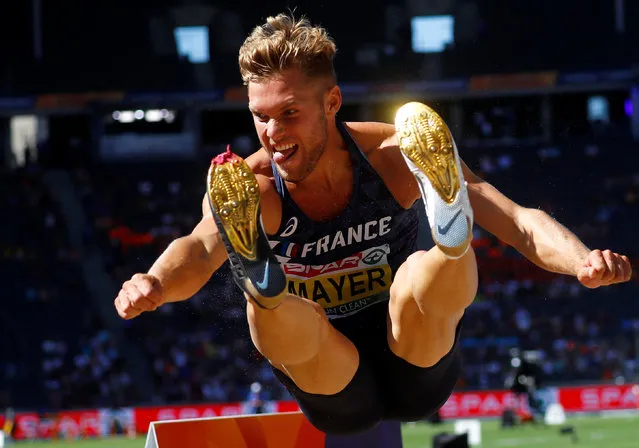 France' s Kevin Mayer makes an attempt in the long jump of the decathlon at the European Athletics Championships at the Olympic stadium in Berlin, Germany, Tuesday, August 7, 2018. (Photo by Kai Pfaffenbach/Reuters)