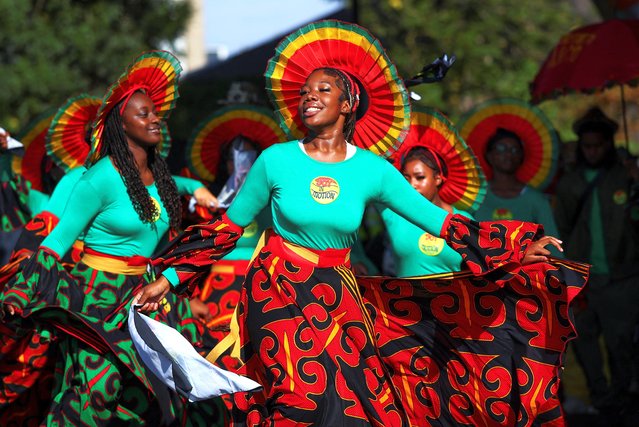 Performers take part in the Children's Day Parade, during Notting Hill Carnival, in London, Britain, on August 24, 2025. (Photo by Toby Melville/Reuters)