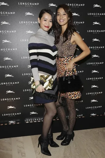 Sumire Matsubara and guest attend the Lonchamp Cocktail as part of the Paris Fashion Week Womenswear  Spring/Summer 2017 at Longchamp Boutique St Honore on October 4, 2016 in Paris, France. (Photo by Vittorio Zunino Celotto/Getty Images)