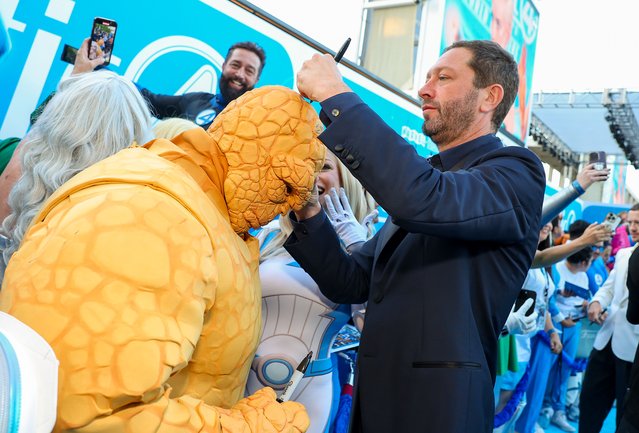 Ebon Moss-Bachrach attends The Fantastic Four: First Steps World Premiere at the Dorothy Chandler Pavilion in Los Angeles, California on July 21, 2025. (Photo by Leon Bennett/Getty Images for Disney)