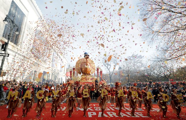 The Tom Turkey float rides during the Macy's Thanksgiving Day Parade 2025, in New York City, U.S., November 27, 2025. (Photo by Jeenah Moon/Reuters)