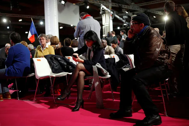 People attend the convention of the Belle Alliance Populaire (Nice Popular Union), a gathering aiming at uniting democrats, socialists, ecologists, intellectuals, associative activists and trade unionists ahead of the 2017 French presidential election in Paris, France, December 3, 2016. (Photo by Benoit Tessier/Reuters)