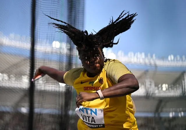 Germany's Claudine Vita competes in the women's discus throw during the World Athletics Championship at the National Athletics Center in Budapest, Hungary. (Photo by Dylan Martinez/Reuters)