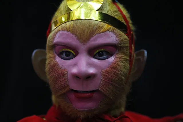An artist dressed as the Monkey God looks on before a performance at a shopping mall ahead of the Chinese Lunar New Year celebrations in Bangkok, Thailand, February 4, 2016. (Photo by Athit Perawongmetha/Reuters)