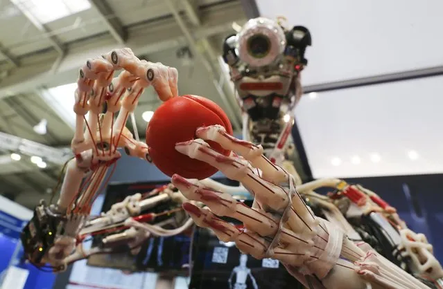 A robot Ecce by the Robot studio is pictured at the world's largest industrial technology fair, the Hannover Messe, in Hanover April 13, 2015. (Photo by Wolfgang Rattay/Reuters)