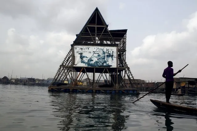 The Makoko floating school is seen anchored in the Lagos Lagoon, Nigeria February 29, 2016. (Photo by Akintunde Akinleye/Reuters)