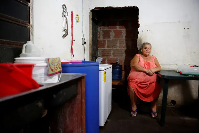 Antonia Torres poses for a picture at her home in Caracas, Venezuela April 22, 2016. “I'm eating less and also I'm eating excess things that should not be eaten” Torres said. (Photo by Carlos Garcia Rawlins/Reuters)