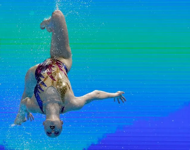 Poland's team compete in the team technical artistic swimming event during the 2019 World Championships at Yeomju Gymnasium in Gwangju on July 14, 2019. (Photo by Stefan Wermuth/Reuters)