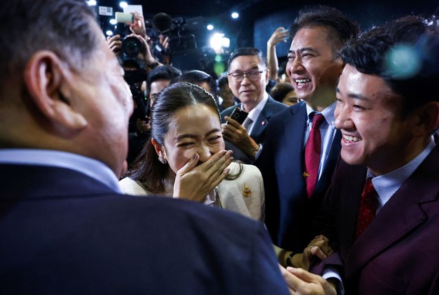 Pheu Thai Party's leader Paetongtarn Shinawatra reacts after the Thai parliament confirmed her as the country's next prime minister, in Bangkok, Thailand on August 16, 2024. (Photo by Chalinee Thirasupa/Reuters)