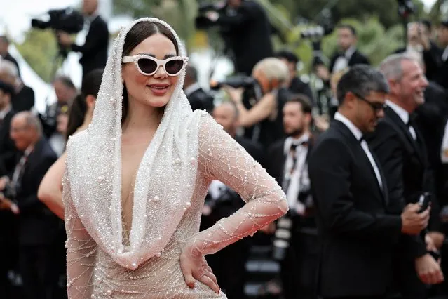 Iraqi singer Jwana Karim arrives for the screening of the film “Top Gun : Maverick” during the 75th edition of the Cannes Film Festival in Cannes, southern France, on May 18, 2022. (Photo by Sarah Meyssonnier/Reuters)