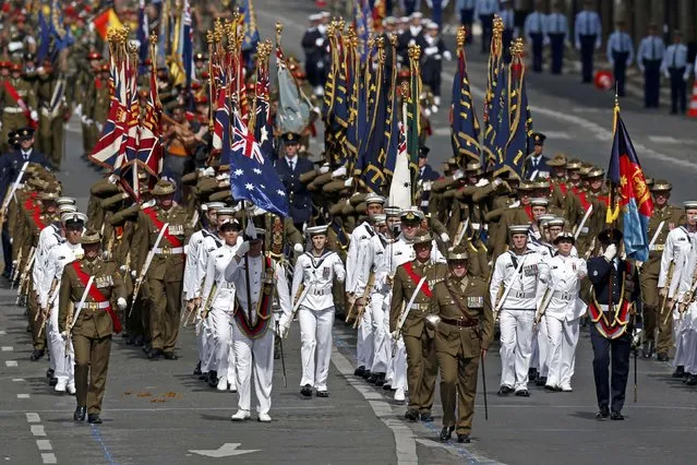Troops from Australia and New Zealand attend the Bastille Day military parade on the Champs Elysees in Paris, France, July 14, 2016. (Photo by Benoit Tessier/Reuters)