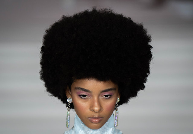Models on the catwalk during the Paul Costelloe show in the Palm Court at the Waldorf hotel, central London, during London Fashion Week on Friday, September 13, 2024. (Photo by James Manning/PA Images via Getty Images)
