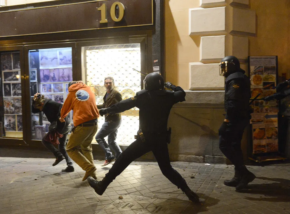 Demonstrators Surround The Spanish Congress To Protest Against Spending Cuts And The Government Of Mariano Rajoy