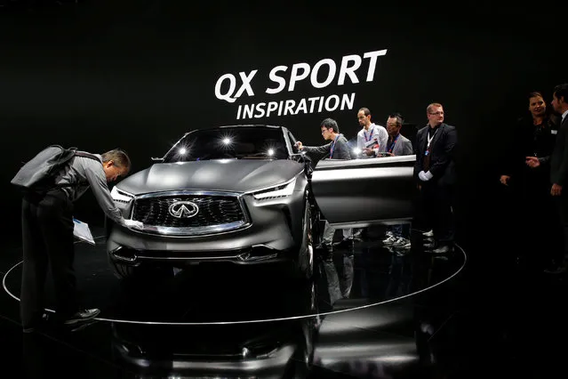The Infiniti QX Sport Inspiration concept car is displayed on media day at the Paris auto show, in Paris, France, September 30, 2016. (Photo by Benoit Tessier/Reuters)
