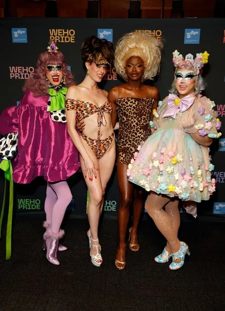 Drag Queens (L-R) Crystal Methyd, Gigi Goode, Symone, and Rock M. Sakura attend the 2023 WeHo Pride Parade on June 04, 2023 in West Hollywood, California. (Photo by Frazer Harrison/Getty Images)