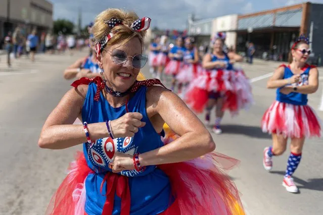 A member of the Tutu Live Krewe, a women's adult marching nonprofit group, takes part in the Fourth of July Independence Day parade procession in Texas City, Texas, U.S., July 4, 2023. (Photo by Adrees Latif/Reuters)