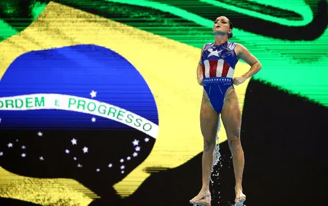 Brazil's team compete in the free combination artistic swimming final during the 2019 World Championships at Yeomju Gymnasium in Gwangju on July 20, 2019. (Photo by Antonio Bronic/Reuters)