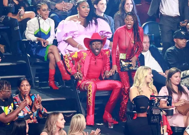 US rapper Lil Nas X reacts as he just won Song of the Year Award during 2019 MTV Video Music Awards at the Prudential Center in Newark, New Jersey on August 26, 2019. (Photo by Lucas Jackson/Reuters)