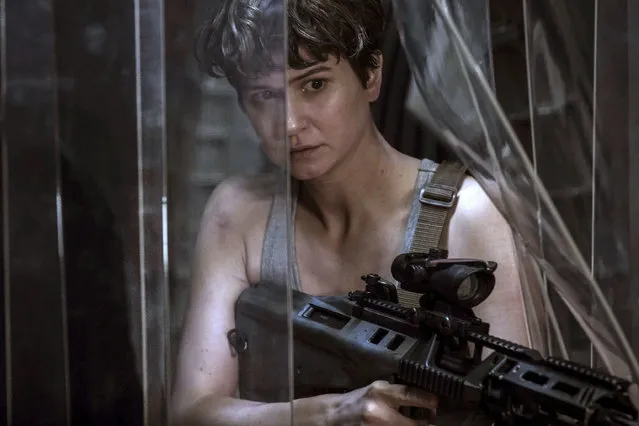 This image released by Twentieth Century Fox shows Katherine Waterston in a scene from “Alien: Covenant”.  (Photo by Mark Rogers/Twentieth Century Fox via AP Photo)
