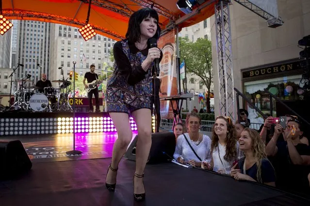 Singer Carly Rae Jepsen performs on NBC's “Today” show in New York August 21, 2015. (Photo by Brendan McDermid/Reuters)