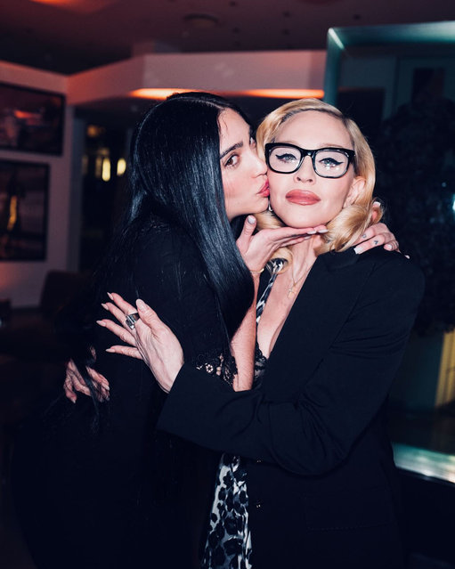 American singer, dancer and fashion model Lourdes Leon, 28, smooches mama Madonna at an event for the pop star’s Malawi charity in Manhattan in the second decade of March 2025. (Photo by Madonna/Instagram)