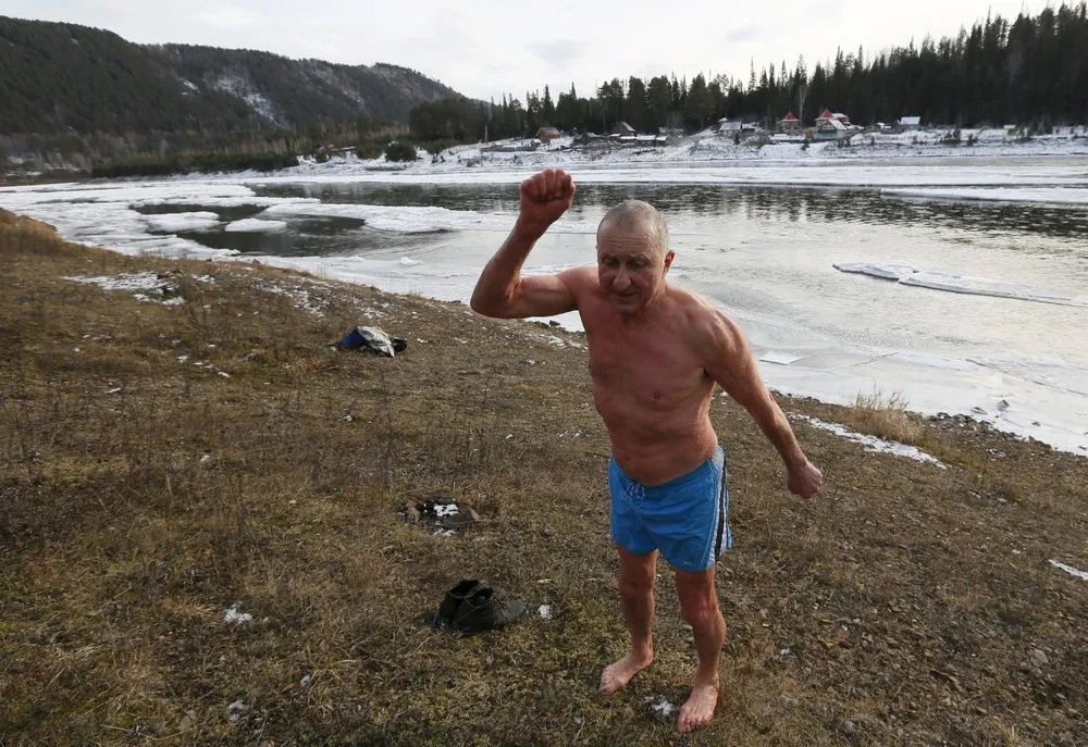 Winter Swimming in the Siberian city of Krasnoyarsk