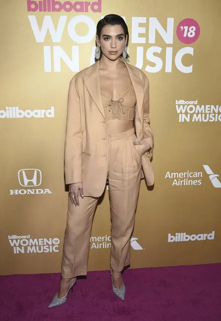 Dua Lipa attends the 13th annual Billboard Women in Music event at Pier 36 on Thursday, December 6, 2018, in New York. (Photo by Evan Agostini/Invision/AP Photo)